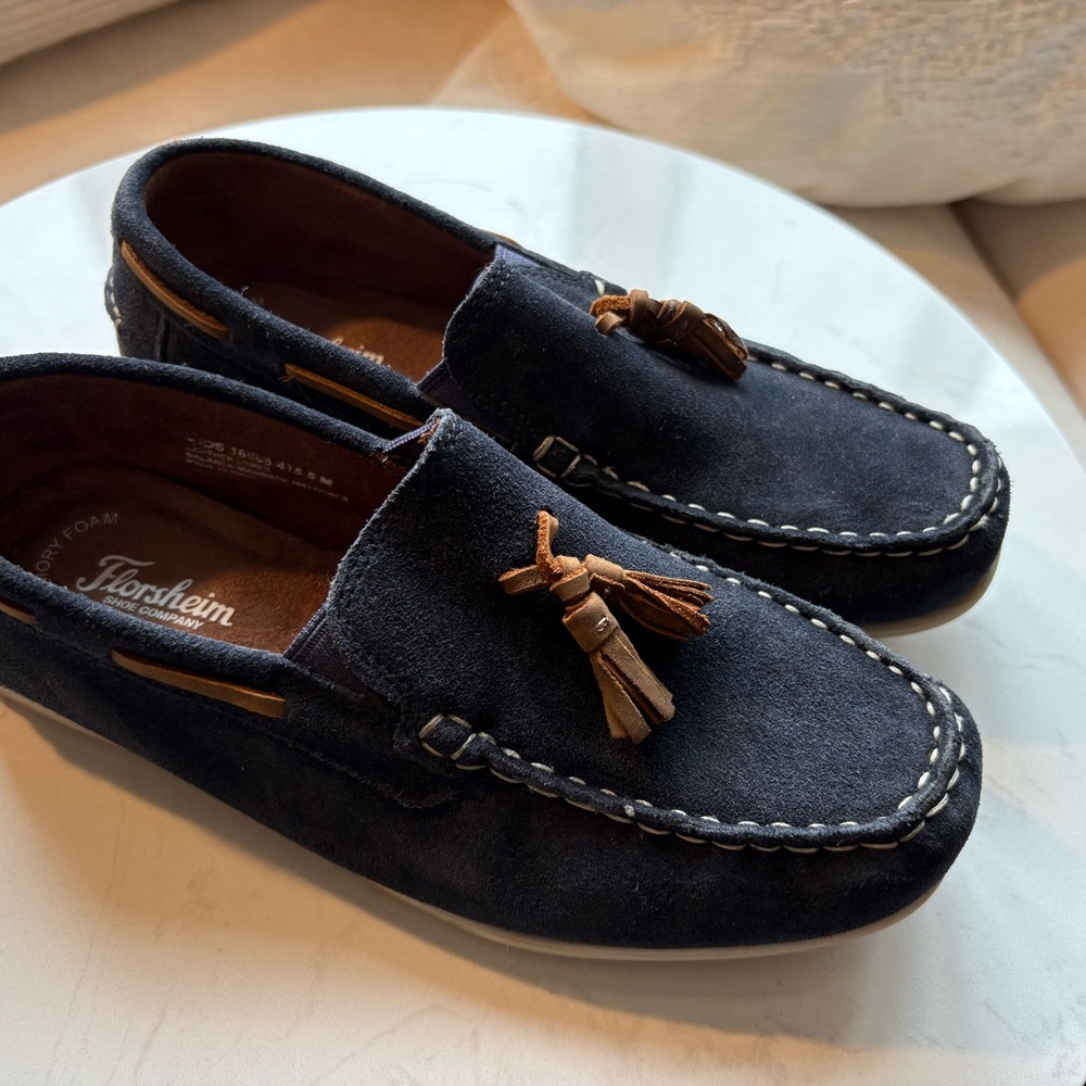 Florsheim boys Navy Suede Loafers